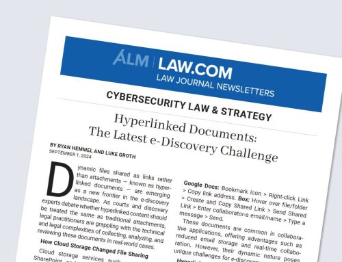 Hyperlinked Documents: The Latest e-Discovery Challenge